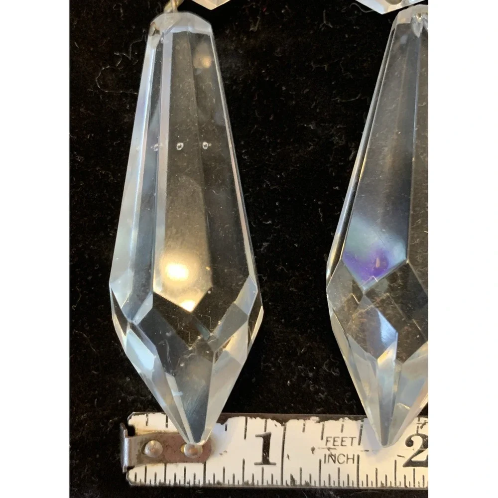 Vintage Crystal Glass Chandelier Lamp Parts ‎ Icicles Prisms Pendants